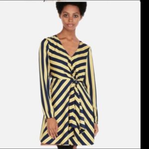 Express navy/yellow stripe mini dress XS